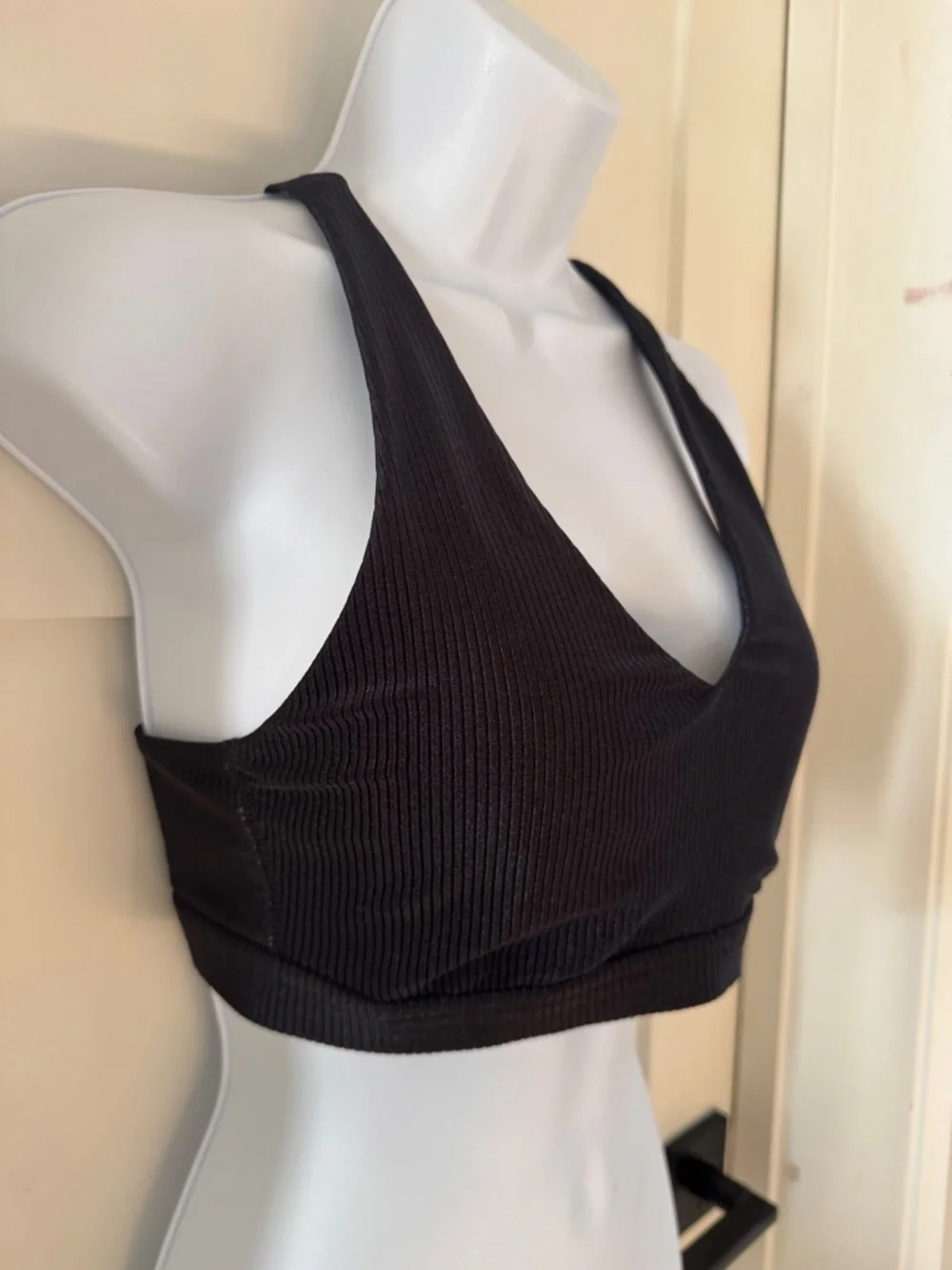 aerie Black Ribbed Halter Bralette - Picture 4 of 5